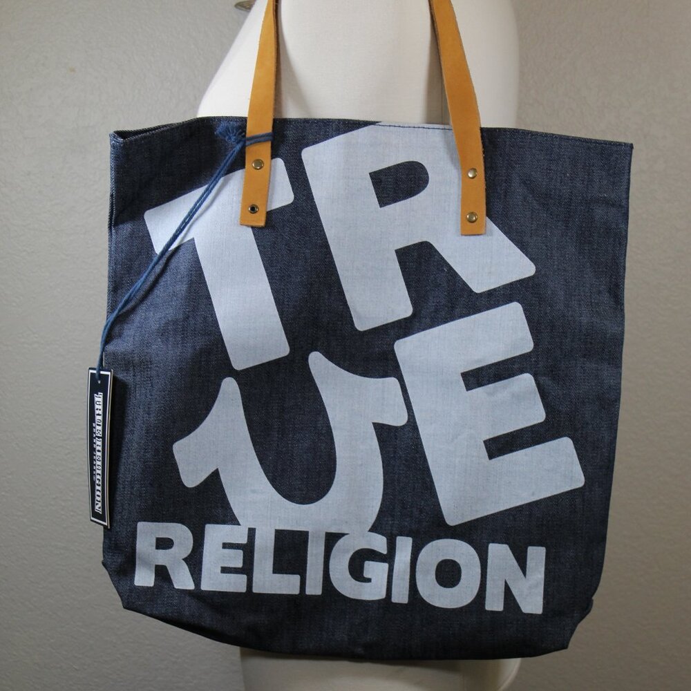 True Religion Y True Denim Tote Bag